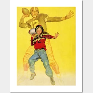 Vintage Sports, Boy as Future Football Quarterback Posters and Art